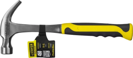 Молоток-гвоздодер STAYER &quot;PROFESSIONAL&quot; цельнометаллический с двухкомпонентной рукояткой, 450г 2025-450 купить в Муравленко
