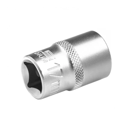 Головка торцевая 17 мм двенадцатигранная CrV под квадрат 1/2 хромированная Stels 13662 купить в Муравленко