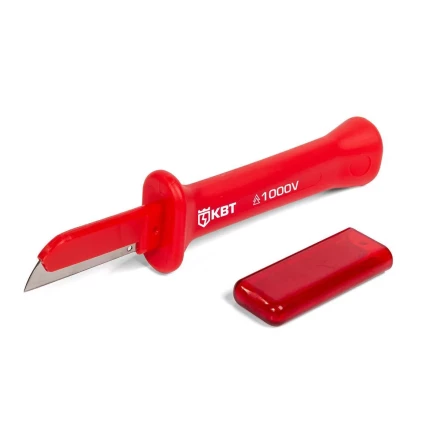 Нож монтерский диэлектрический КВТ НМИ-15 с частично изолированным прямым лезвием (86567) купить в Муравленко