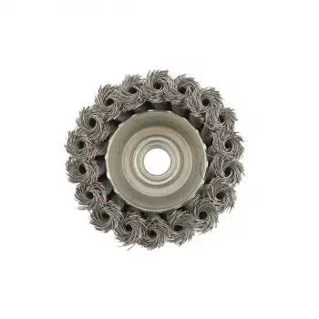 Щетка для УШМ, 75 мм, М14, &quot;чашка&quot;, крученая проволока 0,35 мм  MTX 74614 купить в Муравленко