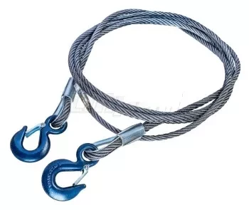 Буксировочный трос стальной крюк-крюк диаметр каната 18 мм. 12 м.  опресовка купить в Муравленко