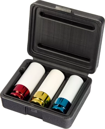 Набор ударных головок, удлиненн.,1/2&#039;&#039;, 6-ти гранн., CrMo, 3 шт. 17мм, 19мм, 21мм Gross 13513 купить в Муравленко