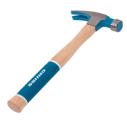 Молоток-гвоздодер GROSS 10413, 380 г, угол 75, магнит, обрезиненная рукоятка American Hickory купить в Муравленко