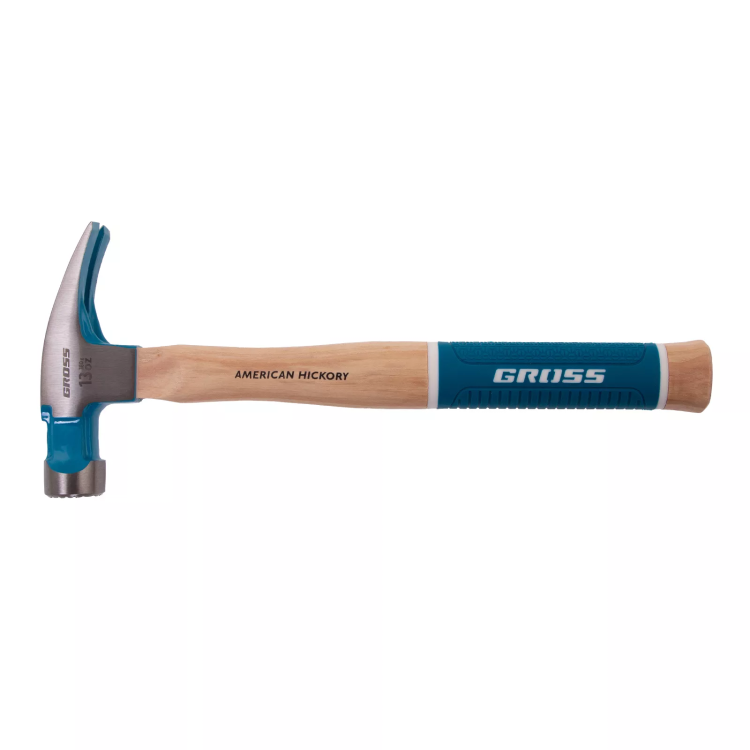 Молоток-гвоздодер GROSS 10413, 380 г, угол 75, магнит, обрезиненная рукоятка American Hickory купить в Муравленко