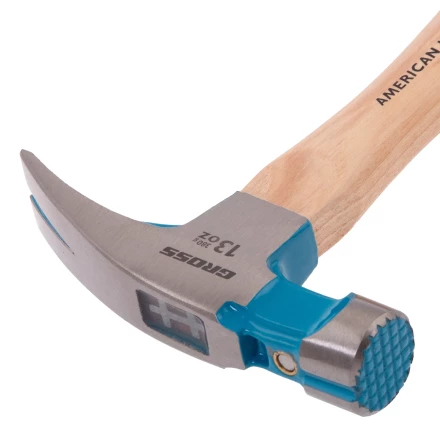 Молоток-гвоздодер GROSS 10413, 380 г, угол 75, магнит, обрезиненная рукоятка American Hickory купить в Муравленко