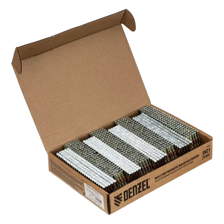 Гвозди для пнев. нейлера (оцинк.), длина - 50 мм, диам. - 2,9 мм, 2000 шт. Denzel 57682 купить в Муравленко