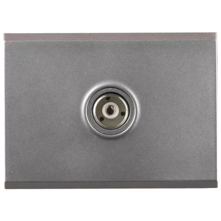 Розетка СВЕТОЗАР &quot;ЭФФЕКТ&quot; телевизионная, без вставки и рамки, цвет светло-серый металлик SV-54415-SM купить в Муравленко