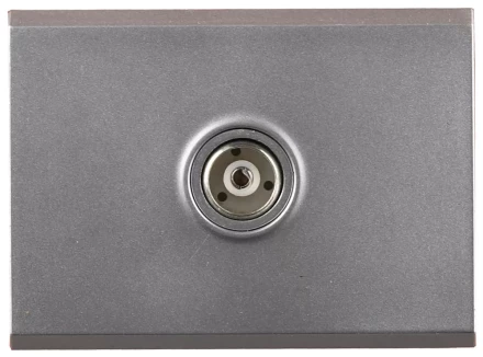 Розетка СВЕТОЗАР &quot;ЭФФЕКТ&quot; телевизионная, без вставки и рамки, цвет светло-серый металлик SV-54415-SM купить в Муравленко