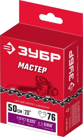 ЗУБР тип 5, шаг 0.325, паз 1.5 мм, 76 звеньев, цепь для бензопил (70305-50) купить в Муравленко