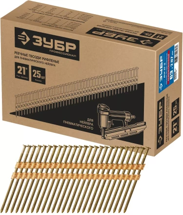 ЗУБР SN21 63 х 2.87 мм, реечные гвозди рифленые оцинкованные, 3000 шт (305393-63) купить в Муравленко