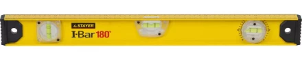 Уровень STAYER &quot;MASTER&quot; &quot;I-Bar&quot; РЕЛЬС двутавровый, 3 противоударных ампулы (1 поворотная на 360 град), линейка, 60см 3470-060_z01 купить в Муравленко