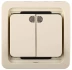 Выключатель СВЕТОЗАР &quot;ГАММА&quot; двухклавишный, с подсветкой, цвет бежевый, 10А/~250В SV-54135-B купить в Муравленко