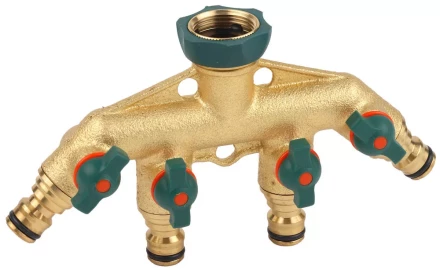 Распределитель RACO &quot;Profi-Plus&quot; четырехканальный, латунный с покрытием TPR, 3/4&quot; 4244-55134D купить в Муравленко