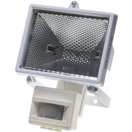 Прожектор галогеновый СВЕТОЗАР с датчиком движения, с дугой крепления под установку, цвет белый, 500Вт SV-57113-W купить в Муравленко