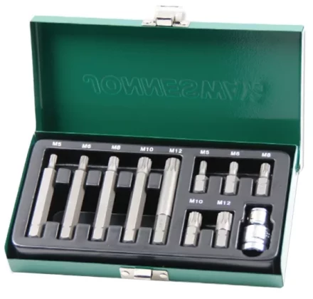 Набор вставок-бит SPLINE М-профиль 30-75мм М5-М12 11предметов Jonnesway S29H4111S 47395 купить в Муравленко