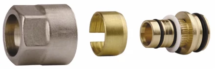 Соединитель GENERAL FITTINGS для металлопластиковых труб, евроконус, никелированная латунь, 1/2&quot; / 16 мм x 2,0 мм 51047-1/2-16 купить в Муравленко