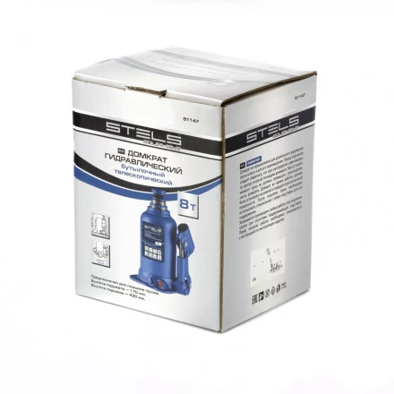 Домкрат гидравлический бутылочный телескопический 8 т подъем 170-430 мм Stels 51147 купить в Муравленко