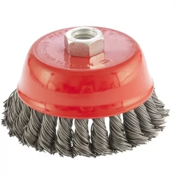 Щетка для УШМ 125 мм М14 "чашка" крученая проволока 0,35 мм MTX 74617