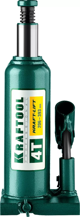 Домкрат гидравлический бутылочный "Kraft-Lift", сварной, 4т, 206-393мм, KRAFTOOL 43462-4 43462-4_z01 купить в Муравленко