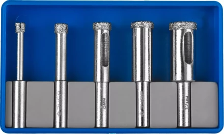 Набор ЗУБР &quot;ПРОФЕССИОНАЛ&quot;: Алмазные трубчатые сверла по керамике с кондуктором, гальваника, зерно 60, d=4/6/8/10/12мм, 6шт 29851-H6 купить в Муравленко