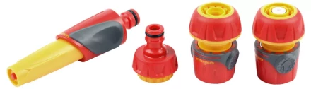 Набор поливочный GRINDA &quot;Premium&quot;, пластмассовый с TPR, 4 предмета: наконечник, 2 соединителя 3/4&quot;, адаптер; 1/2&quot;-3/4&quot; 8-427285 купить в Муравленко