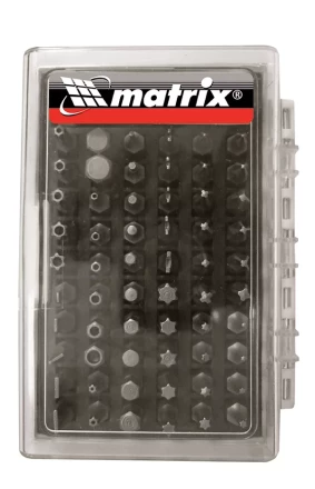 Набор бит с магнитным держателем, CrV,61шт MATRIX 11387 купить в Муравленко