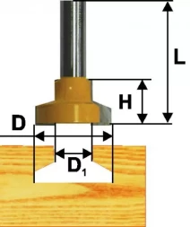Фреза паз. конструкционная ф25,4мм Т-обр хв. 12мм Энкор 46105