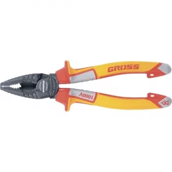 Плоскогубцы комбинированные, диэлектрические трехкомпонентные рукоятки до 1000 В, 180 мм GROSS 16989 купить в Муравленко