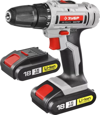 Дрель-шуруповерт 2 АКБ ДА-18-2-Ли КНМ1 серия МАСТЕР купить в Муравленко