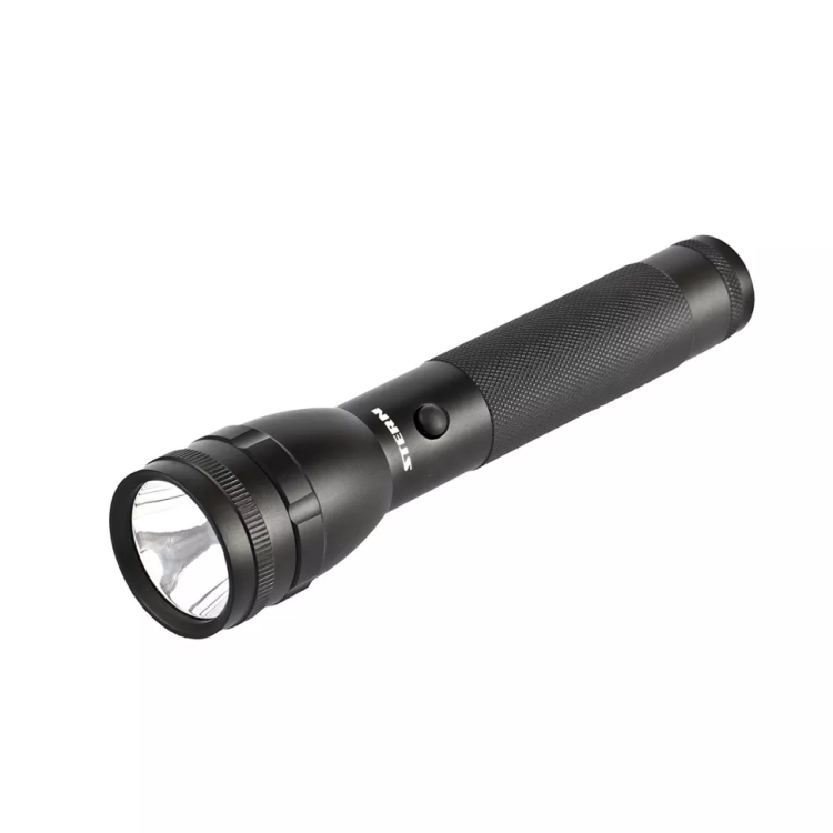Фонарь профессиональный CREE Т6 LED 600 Лм 300 м 3 ч 100-50-5%-стробоскоп СоС 6АА Stern 90580 купить в Муравленко