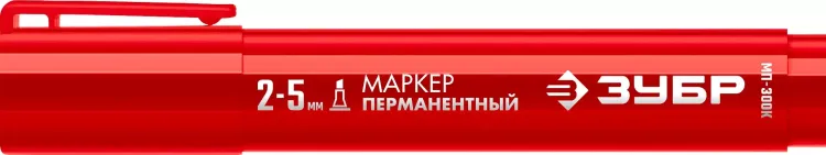 ЗУБР МП-300К красный, 2-5 мм, клиновидный перманентный маркер (06323-3) купить в Муравленко