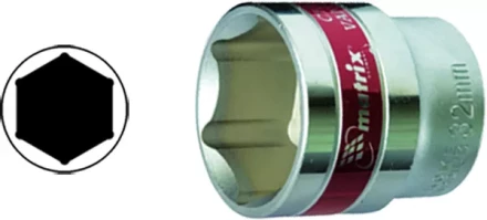 Головка торцевая 21 мм 6-гранная CrV под квадрат 1/2&quot; хромированная  MATRIX MASTER 13121 купить в Муравленко