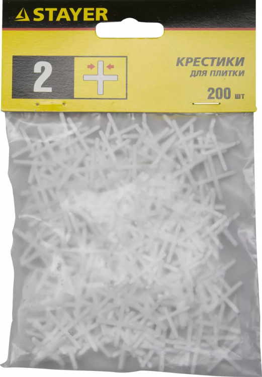 Крестики для кафеля, 2мм, STAYER 3380-2, 200шт 3380-2 купить в Муравленко