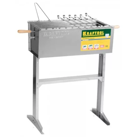 Мангал KRAFTOOL &quot;EXPERT&quot; стационарный, 6 шампуров, 1 решетка, поддон для угля, 300x600x800мм 68320 купить в Муравленко