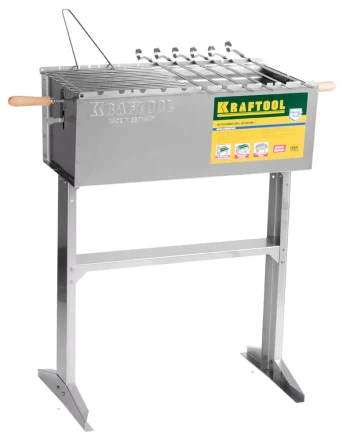 Мангал KRAFTOOL &quot;EXPERT&quot; стационарный, 6 шампуров, 1 решетка, поддон для угля, 300x600x800мм 68320 купить в Муравленко