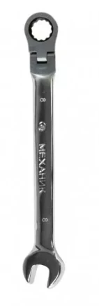 Ключ гаечный комбинированный 8х8 с шарниром и трещоткой Энкор 26403 купить в Муравленко