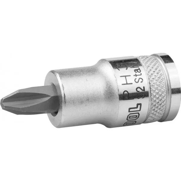 Торцовая бита-головка KRAFTOOL "INDUSTRIE QUALITAT", материал S2, PHILLIPS, сатинированная, 1/2", PH3 27901-3_z01 купить в Муравленко