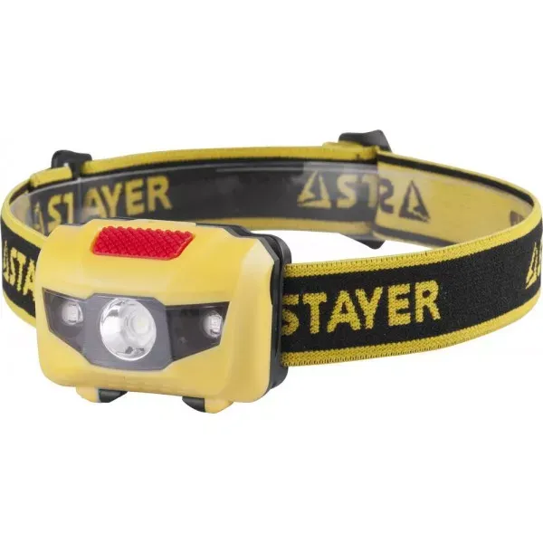 Фонарь STAYER "MASTER" налобный светодиодный, 1Вт(80Лм)+2LED, 4 режима, 3ААА 56568 купить в Муравленко
