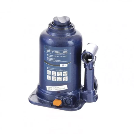 Домкрат гидравлический бутылочный телескопический 6 т подъем 170-430 мм Stels 51146 купить в Муравленко