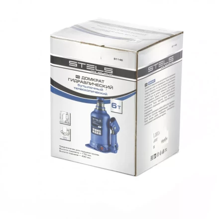 Домкрат гидравлический бутылочный телескопический 6 т подъем 170-430 мм Stels 51146 купить в Муравленко