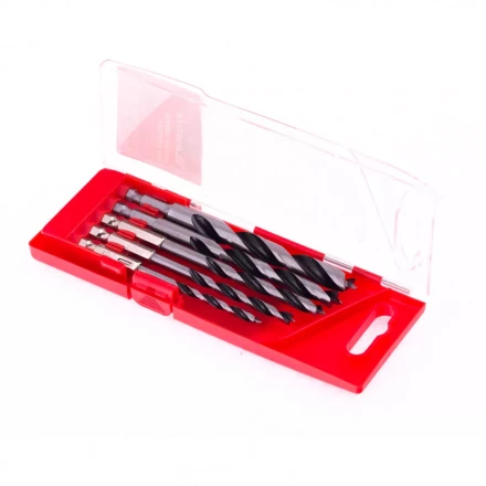Набор сверл по дереву 4-5-6-8-10 мм 5 шт шестигранный хвостовик пластиковый кейс Matrix 70283 купить в Муравленко