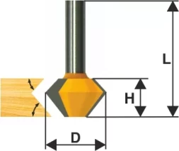 Фреза кром конусная ф381х222мм 225° хв 12м 10642