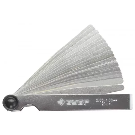 Набор ЗУБР &quot;МАСТЕР&quot; Щупы автомобильные, 0,05 - 1,00мм, 20шт 4325-H20_z01 купить в Муравленко