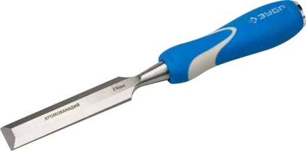 Стамеска ЗУБР &quot;ЭКСПЕРТ&quot; с ударопрочной двухкомпонетной ручкой и стальным затыльником для ударных работ, 24мм 18097-24 купить в Муравленко