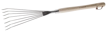 Грабельки ЗУБР &quot;ЭКСПЕРТ&quot; веерные из нержавеющей стали, деревянная ручка из ясеня, 7 круглых зубцов, 290х120х605мм 4-39475_z01 купить в Муравленко