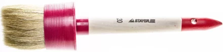 Кисть круглая STAYER &quot;MASTER&quot;, светлая натурал. щетина, пластм. корпус, деревян. ручка, №20 x65мм 0141-65 купить в Муравленко