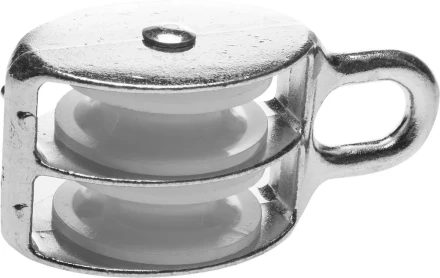 Блок ЗУБР двойной, оцинкованный, нейлоновый шкив, 9x40мм, 3 шт 4-304595-40 купить в Муравленко