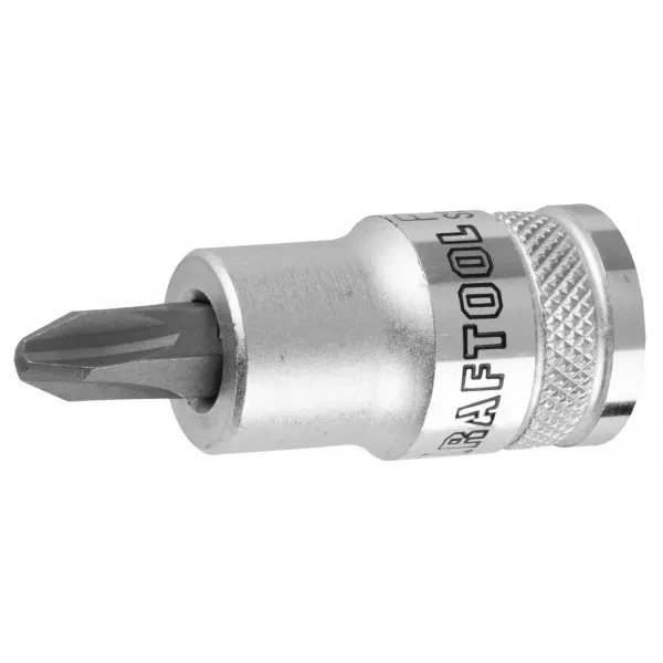 Торцовая бита-головка KRAFTOOL "INDUSTRIE QUALITAT", материал S2, PHILLIPS, сатинированная, 1/2", PH4 27901-4_z01 купить в Муравленко