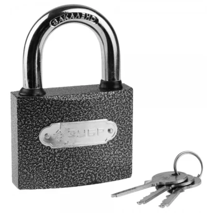 Замок ЗУБР &quot;МАСТЕР&quot; навесной, металлический корпус, закаленная дужка, 75мм 3712-75 купить в Муравленко