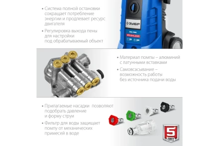 Мойка высокого давления ЗУБР Профессионал АВД-П180 купить в Муравленко